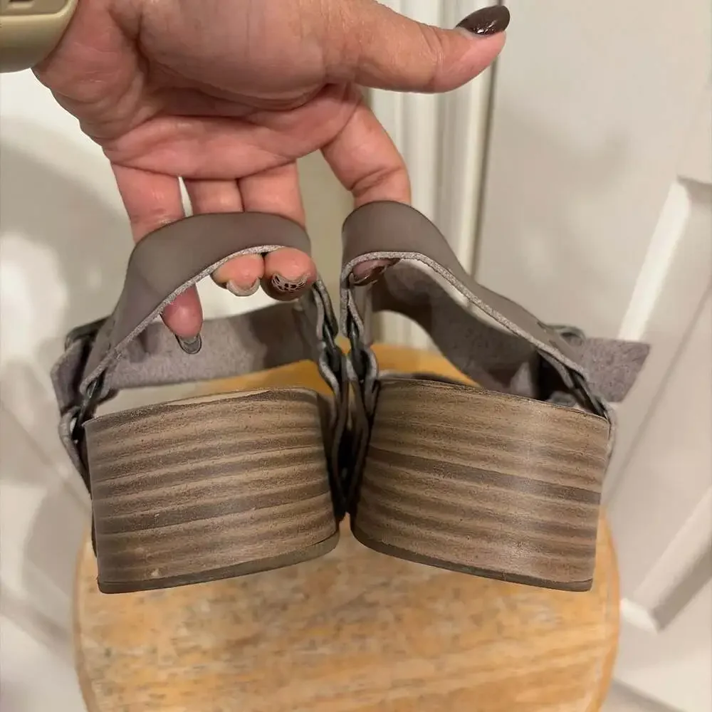 Blowfish Malibu Hapuku Wedge Ankle Strap Platform Sandals Grey